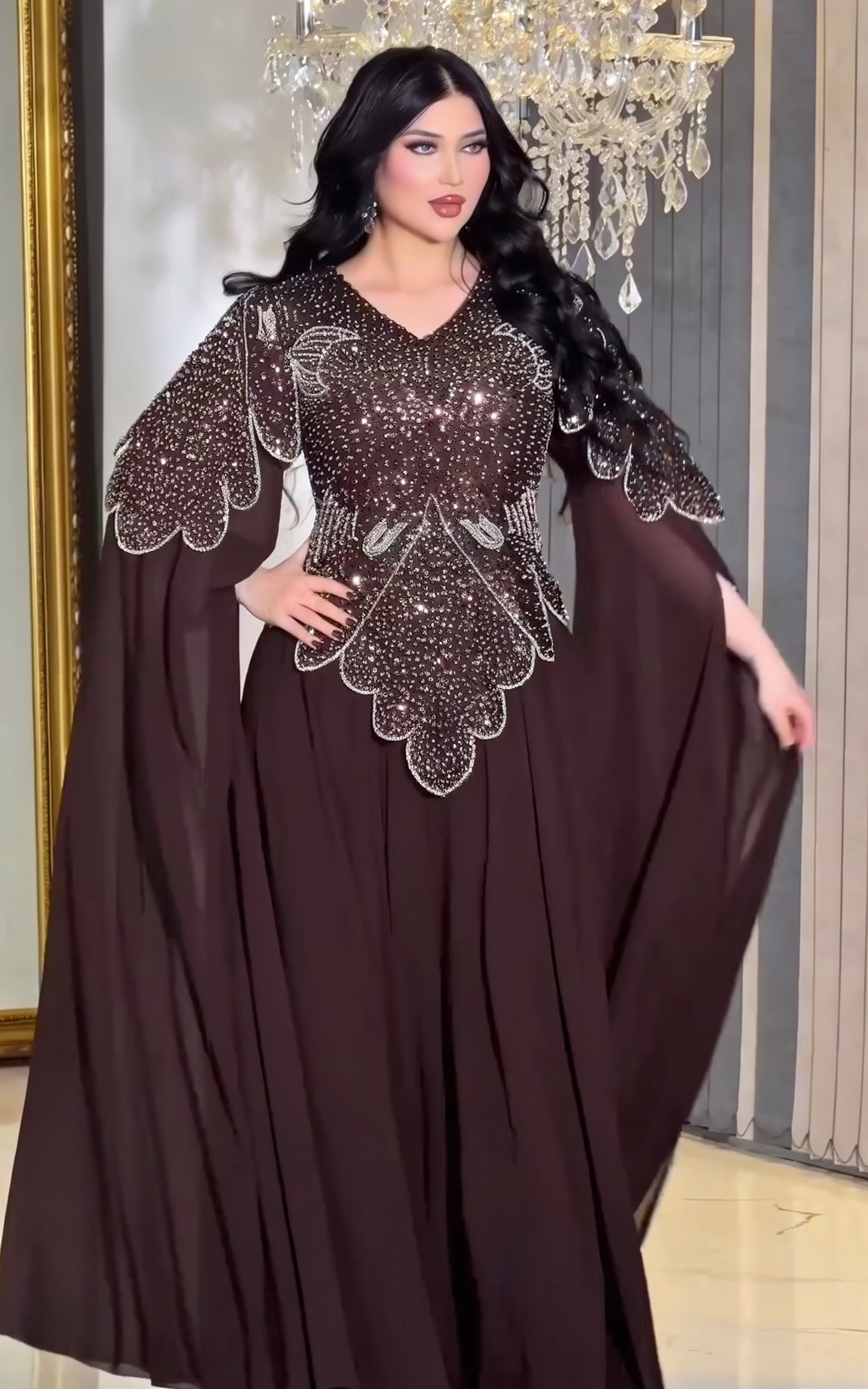 JOLPORI STONE BORKA WITH HIJAB SET