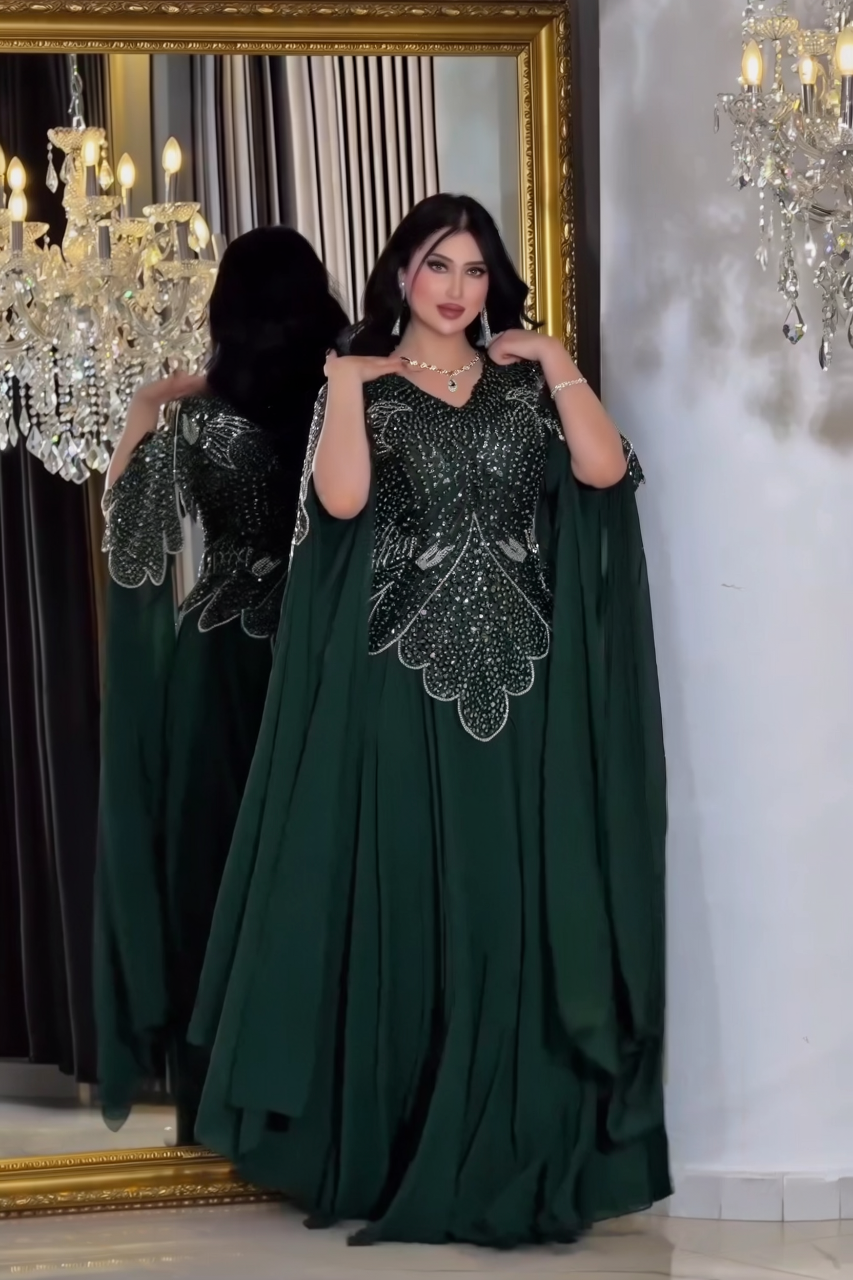 JOLPORI STONE BORKA WITH HIJAB SET