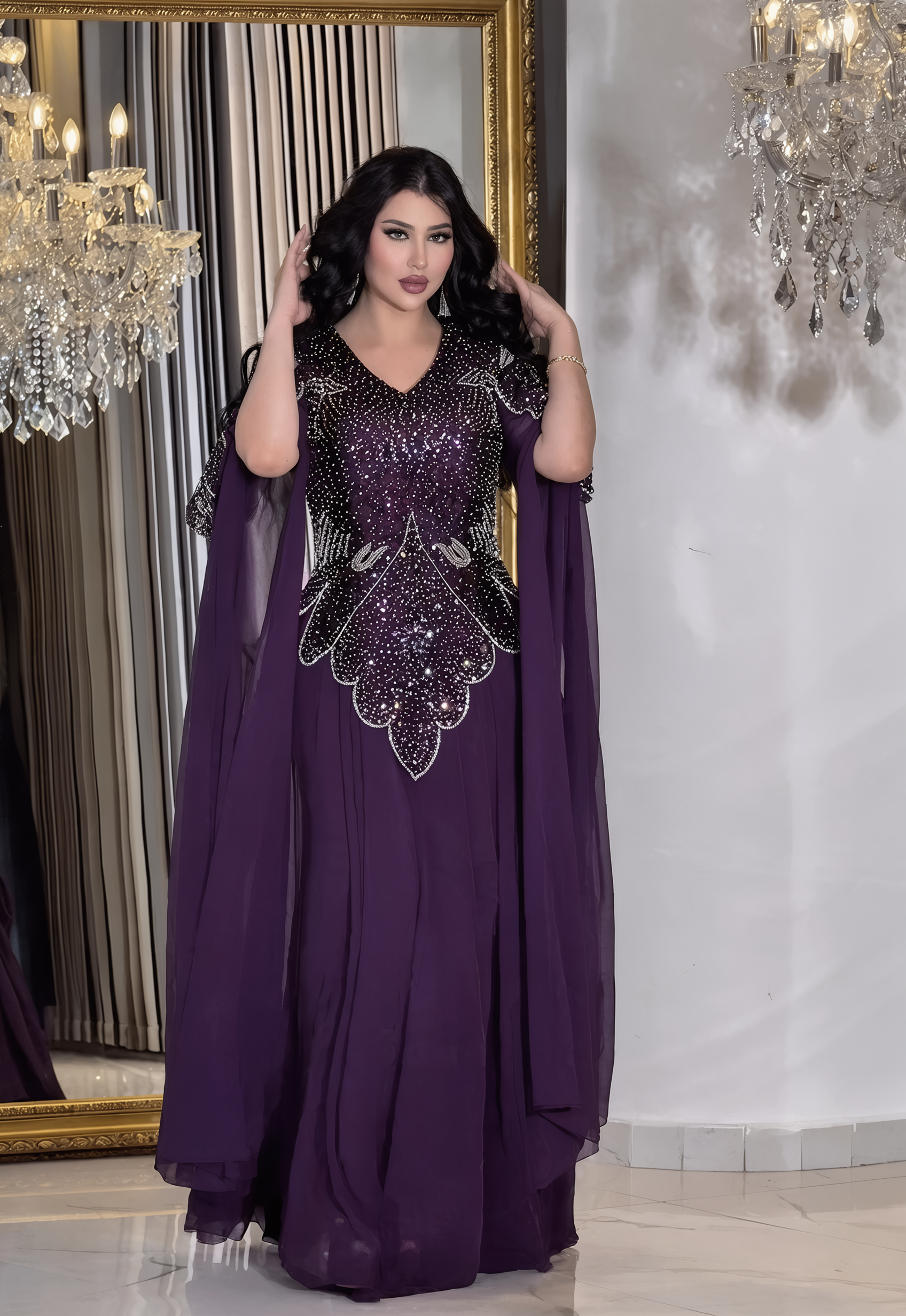 JOLPORI STONE BORKA WITH HIJAB SET