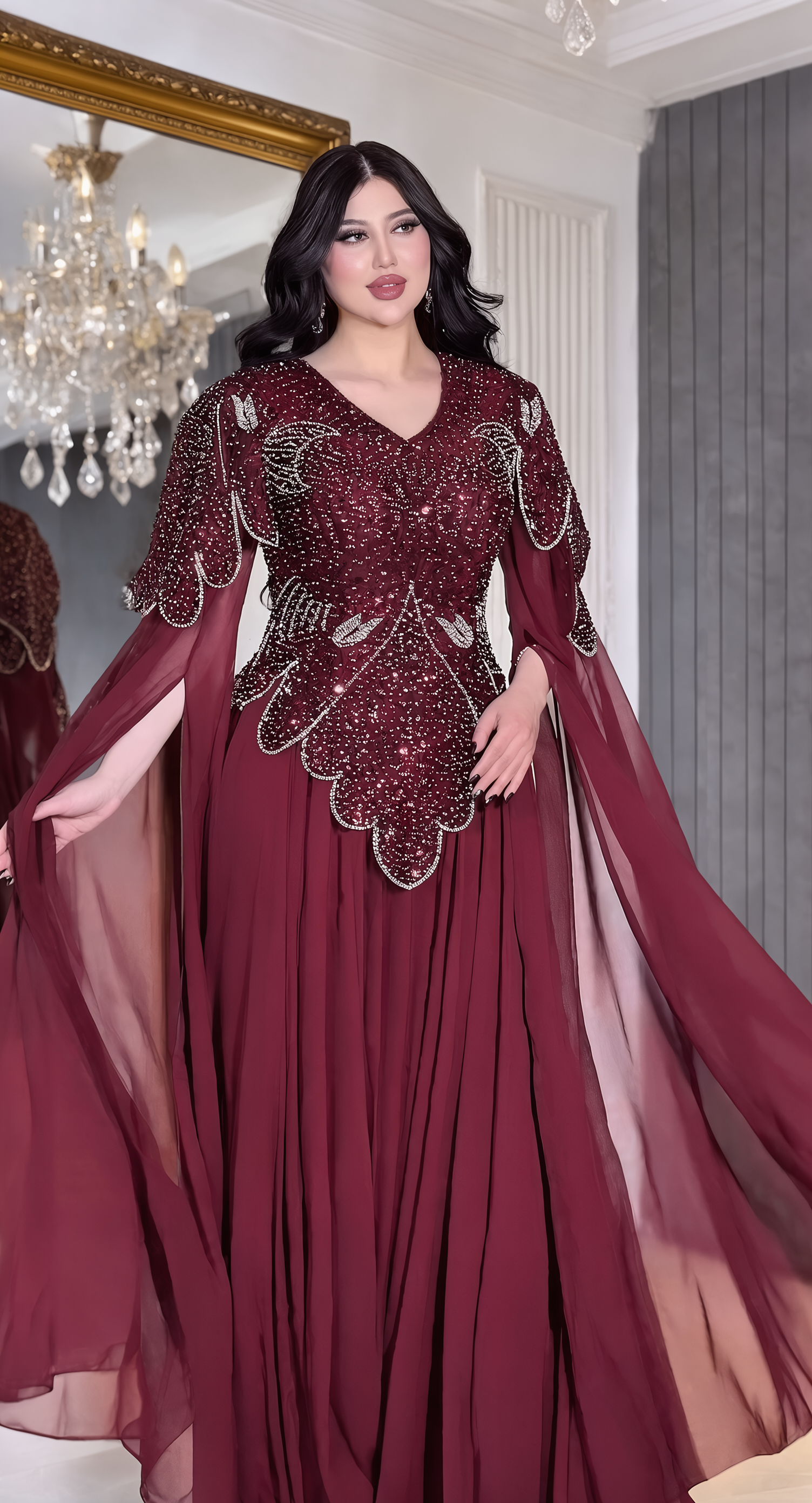 JOLPORI STONE BORKA WITH HIJAB SET